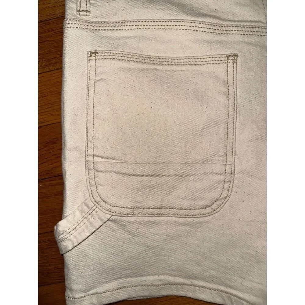 UNIONBAY Cream/Off-White Denim Carpenter Tab Back Utility Jean Shorts Size 9